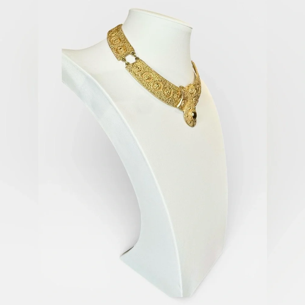 NAPIER 1971 Egyptian Collection Bib Necklace, BOOK PIECE